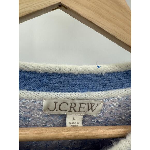 J. Crew Blue Periwinkle Cardigan Marled Sweater Lady Jacket Women Size L Preppy - Picture 6 of 9